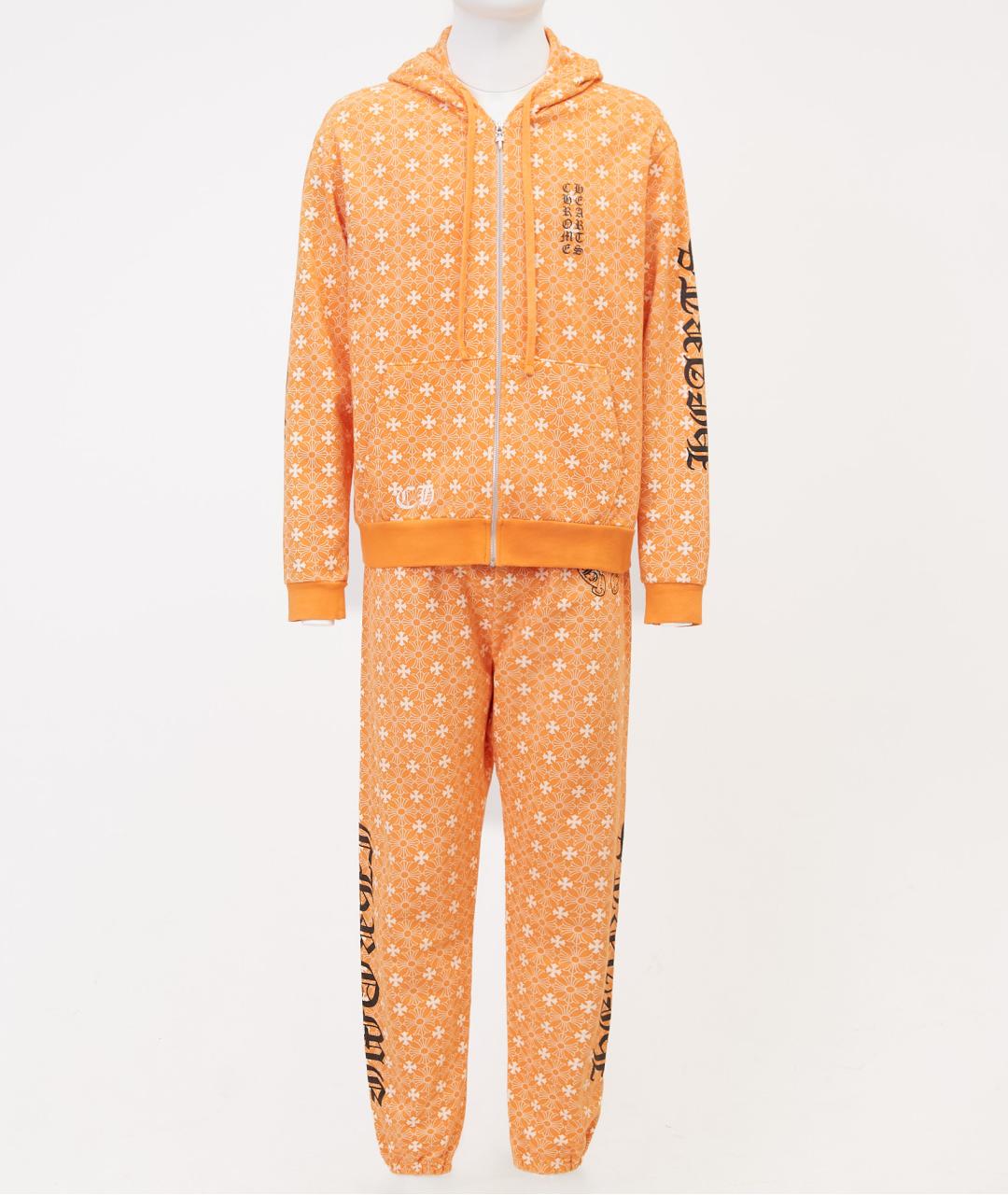 CHROME HEARTS Оранжевый хлопковый спортивный костюм, фото 4