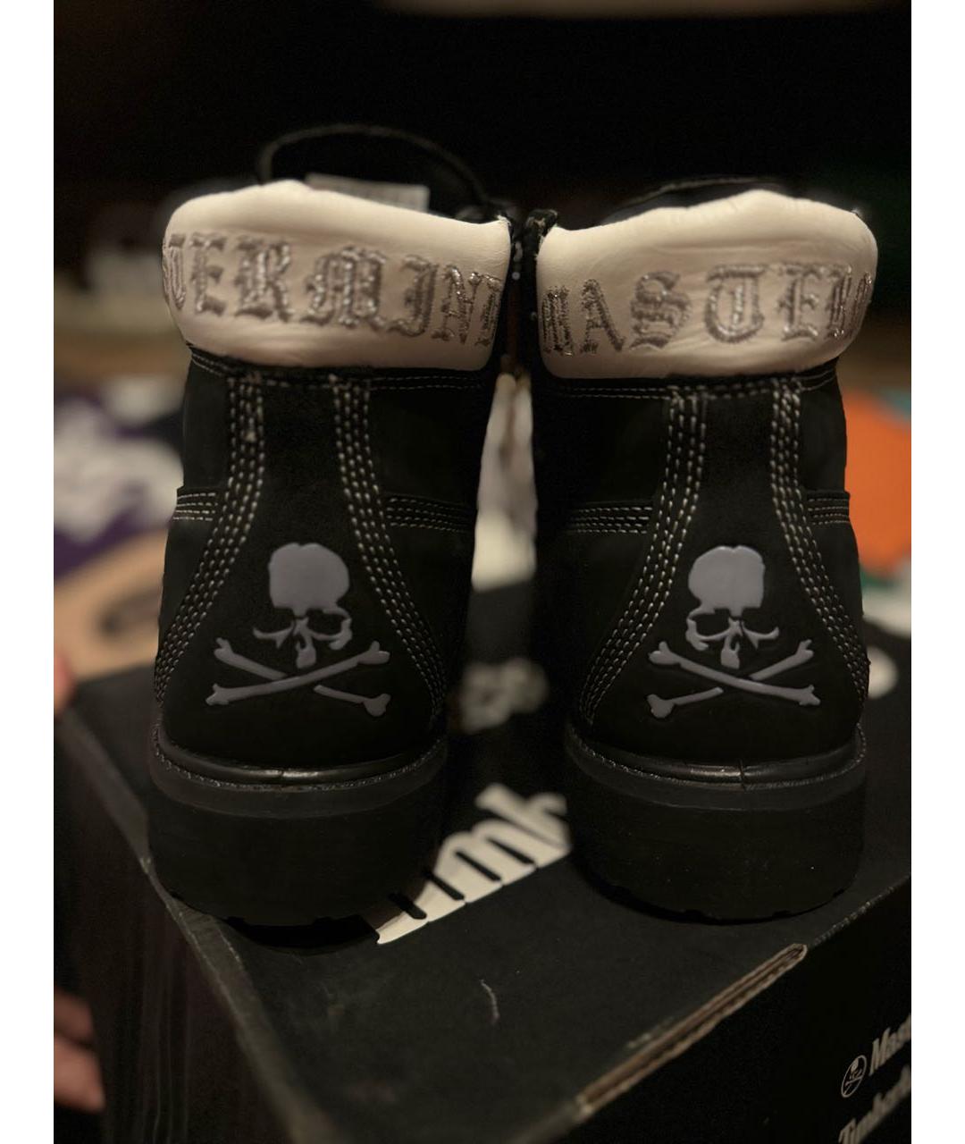 MASTERMIND JAPAN Черные нубуковые высокие ботинки, фото 4