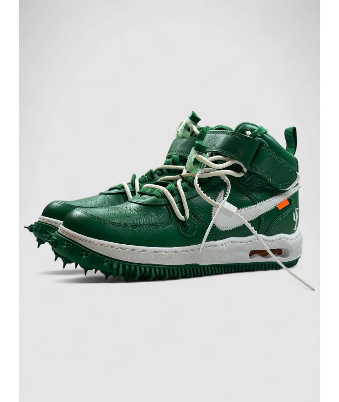 NIKE X OFF-WHITE Зеленые кожаные кроссовки, фото 3