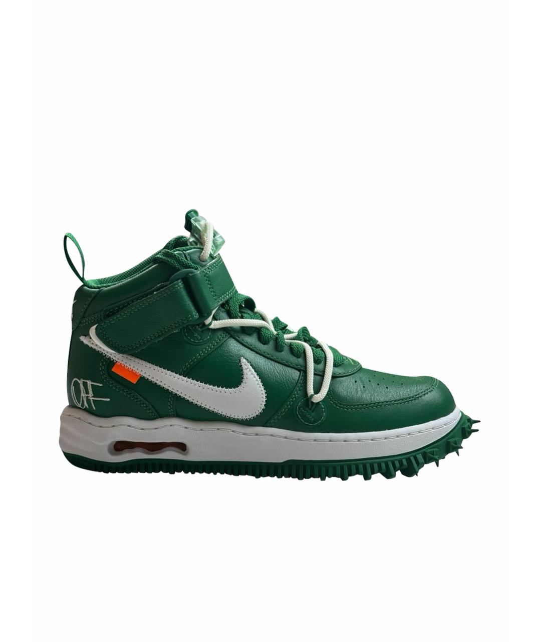 NIKE X OFF-WHITE Зеленые кожаные кроссовки, фото 1