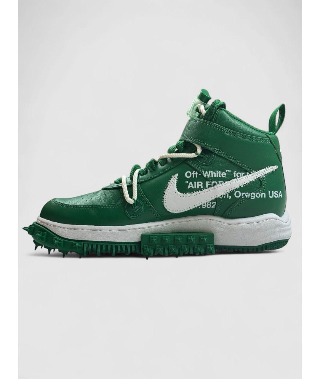 NIKE X OFF-WHITE Зеленые кожаные кроссовки, фото 4