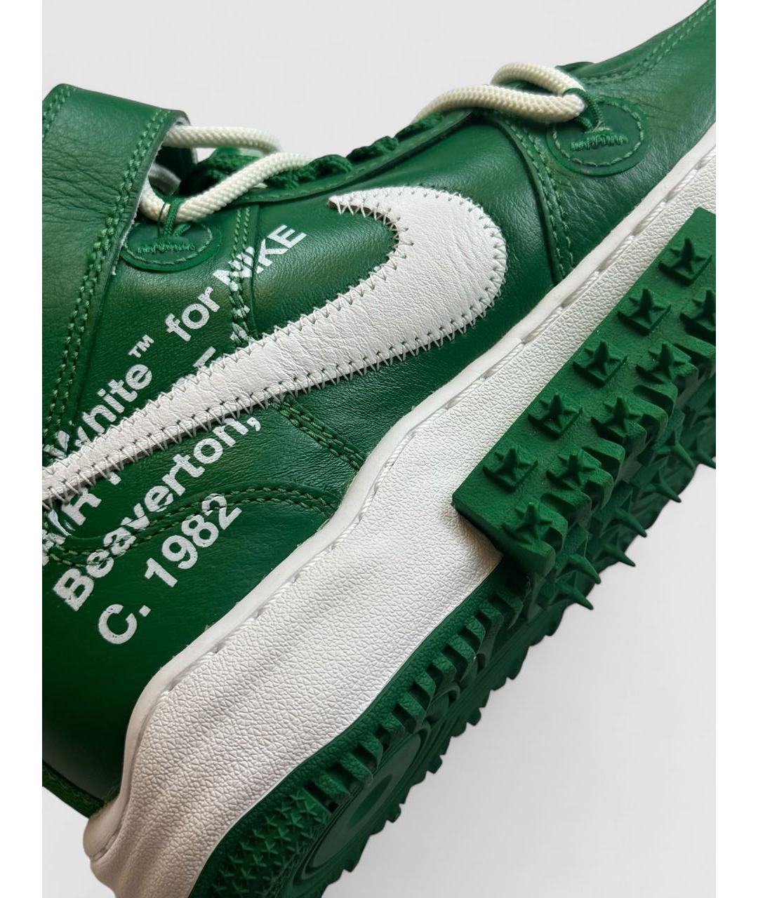 NIKE X OFF-WHITE Зеленые кожаные кроссовки, фото 5
