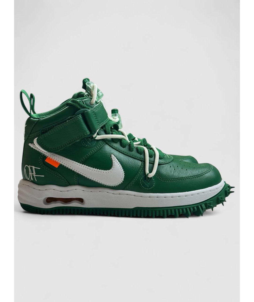 NIKE X OFF-WHITE Зеленые кожаные кроссовки, фото 6