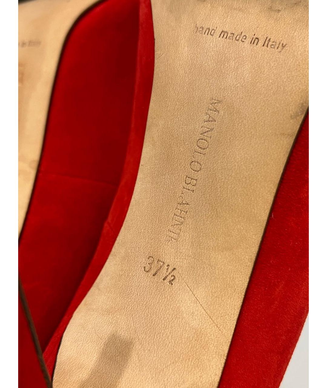 MANOLO BLAHNIK Красные замшевые туфли, фото 8