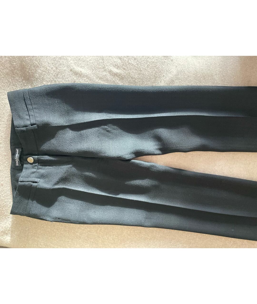 DOLCE&GABBANA Черные вискозные прямые брюки, фото 3