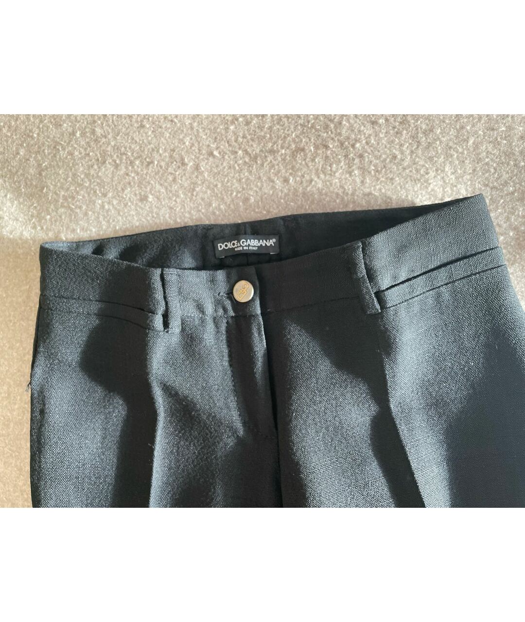 DOLCE&GABBANA Черные вискозные прямые брюки, фото 4