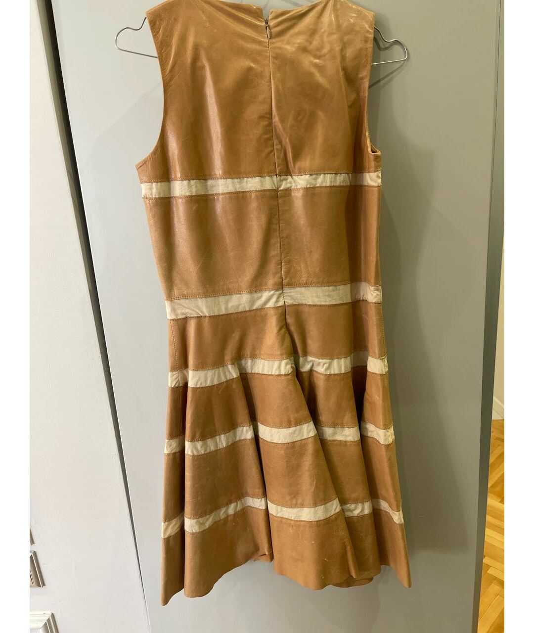 SEE BY CHLOE Бежевое кожаное повседневное платье, фото 2