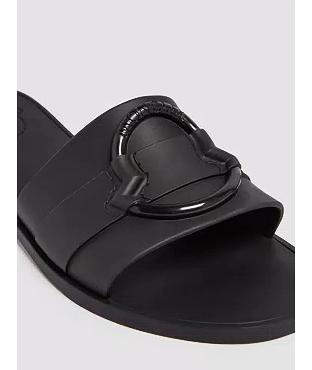 MONCLER Черные шлепанцы, фото 3