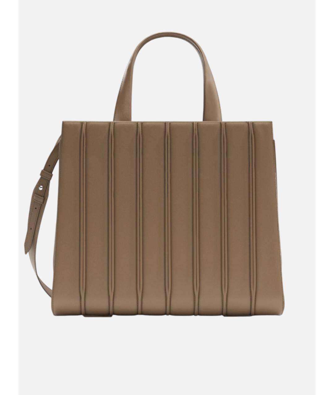MAX MARA Коричневая кожаная сумка тоут, фото 6
