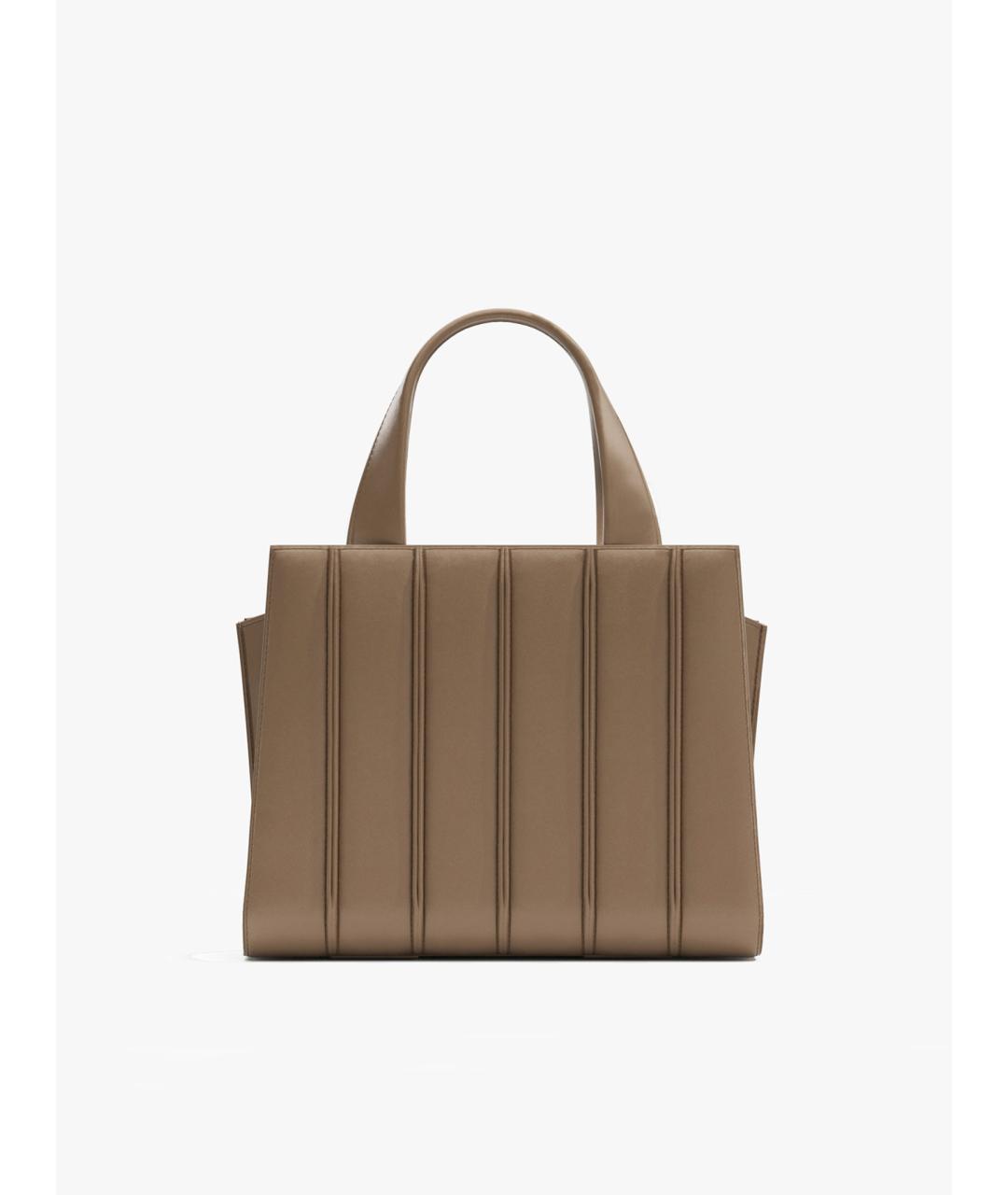 MAX MARA Коричневая кожаная сумка тоут, фото 4