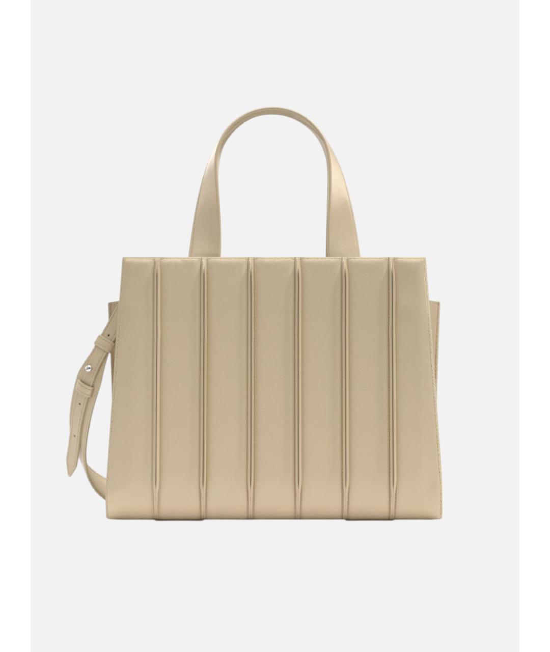 MAX MARA Бежевая кожаная сумка тоут, фото 6