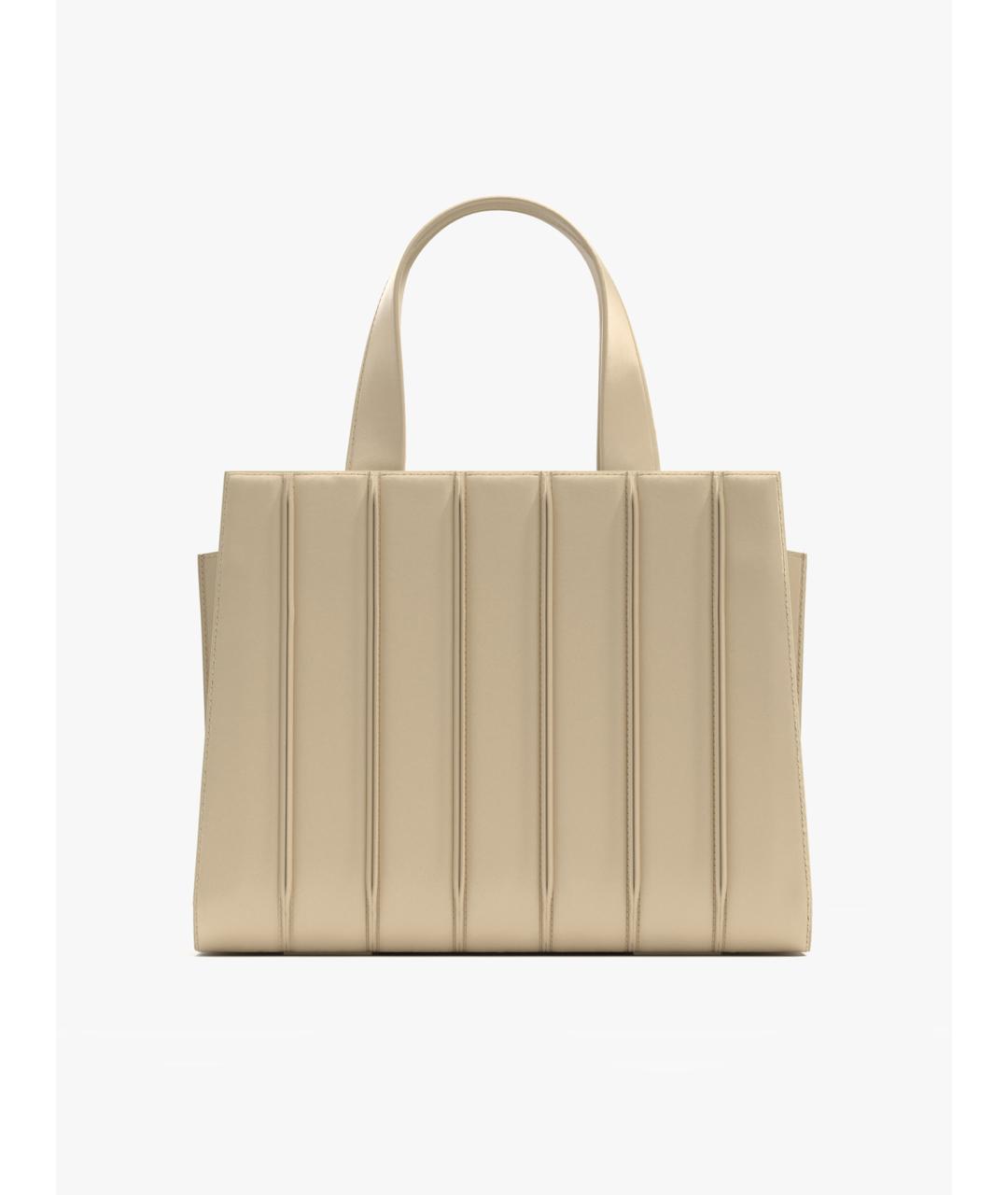 MAX MARA Бежевая кожаная сумка тоут, фото 4