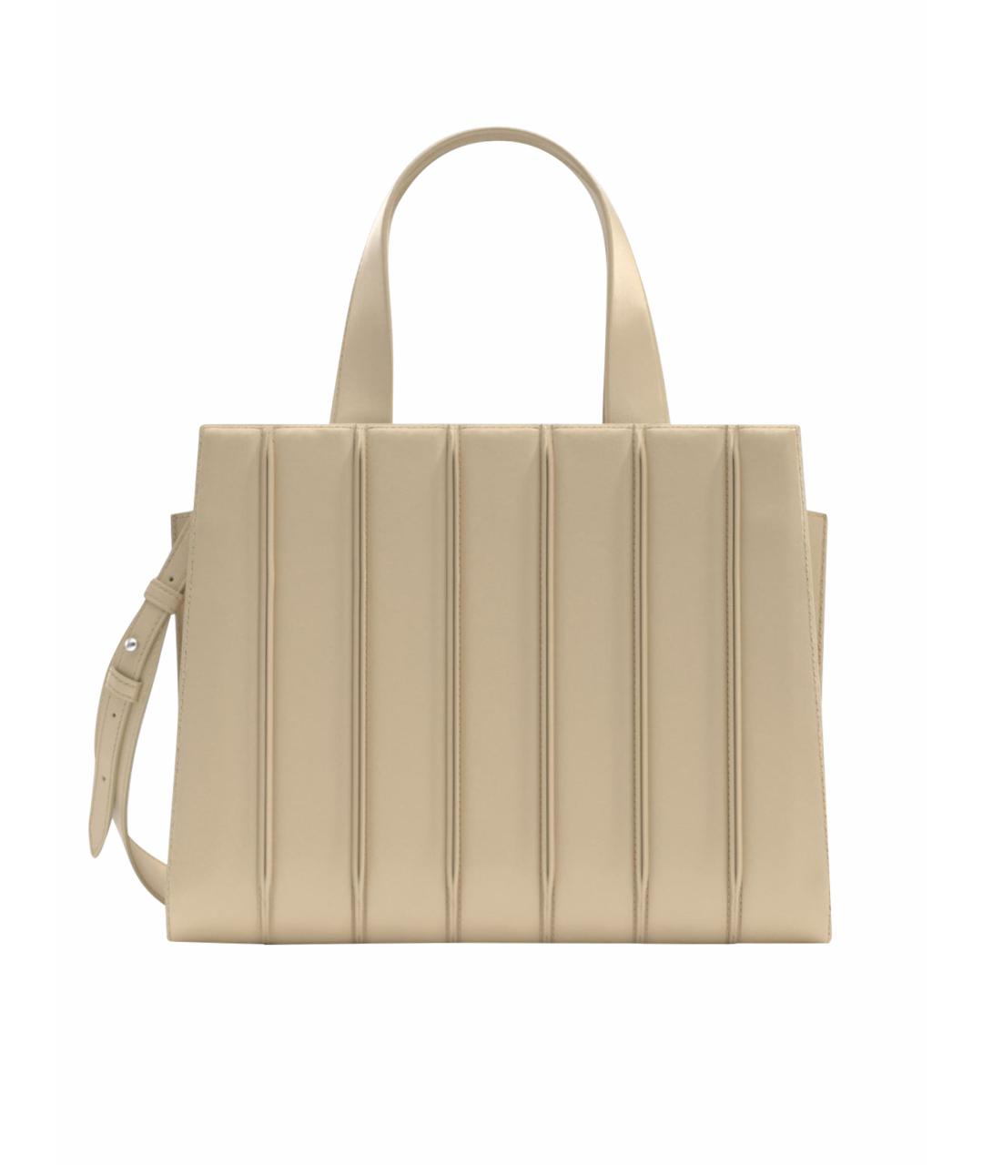 MAX MARA Бежевая кожаная сумка тоут, фото 1