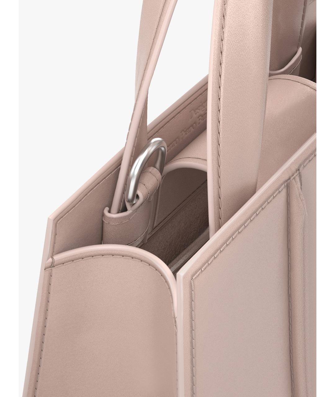 MAX MARA Розовая кожаная сумка тоут, фото 3