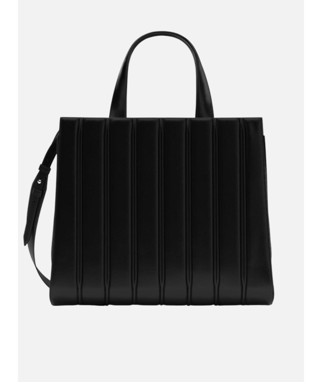 MAX MARA Черная кожаная сумка тоут, фото 6