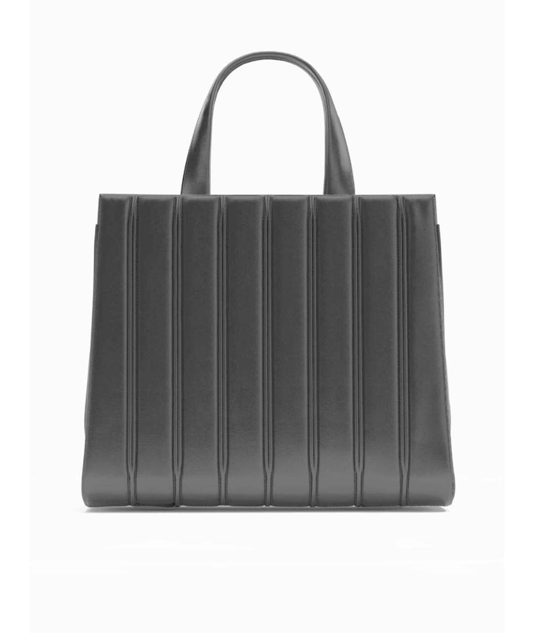 MAX MARA Черная кожаная сумка тоут, фото 4