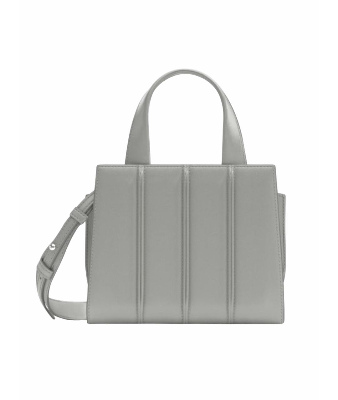 MAX MARA Серая кожаная сумка тоут, фото 1