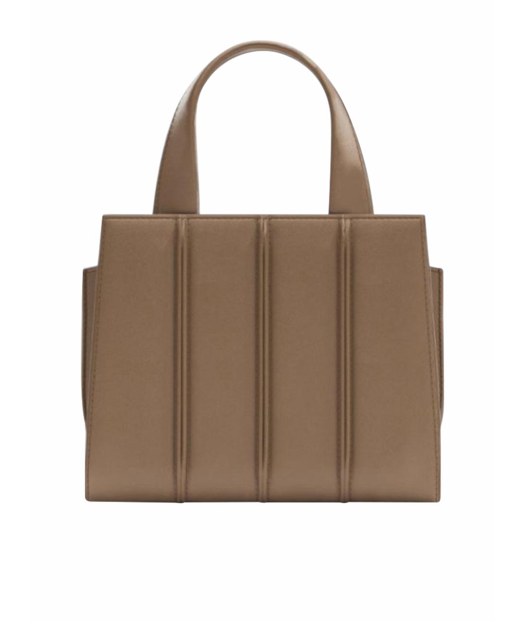 MAX MARA Бежевая кожаная сумка тоут, фото 1