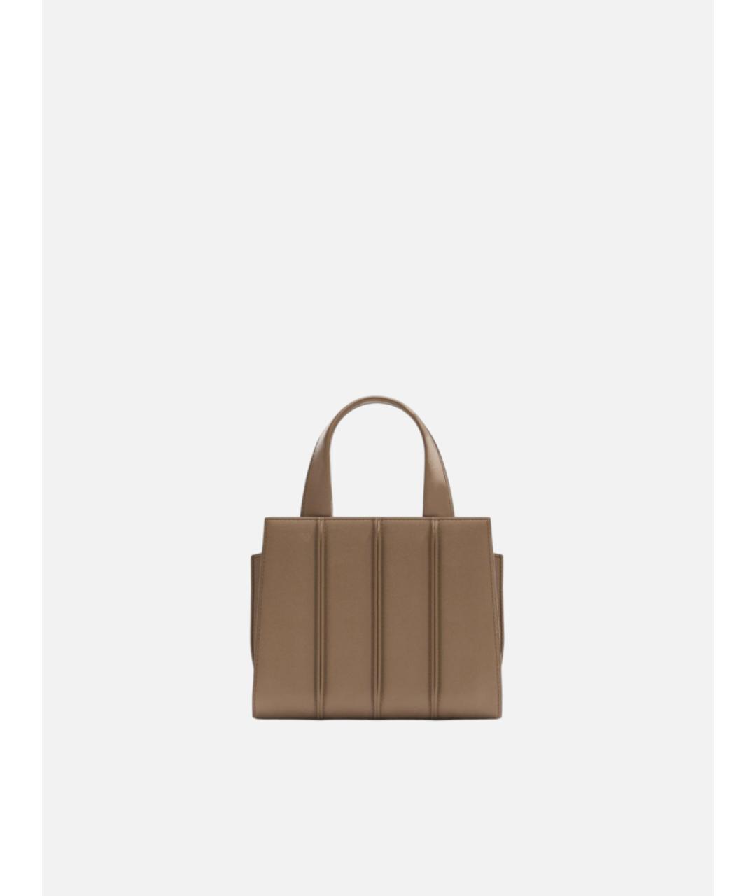 MAX MARA Бежевая кожаная сумка тоут, фото 5