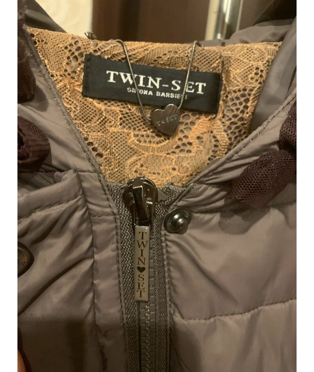TWIN-SET Серая полиамидовая куртка, фото 3