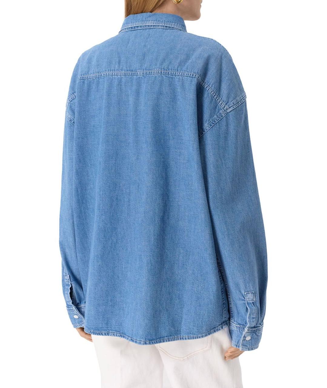 FRAME Голубая деним рубашка, фото 2