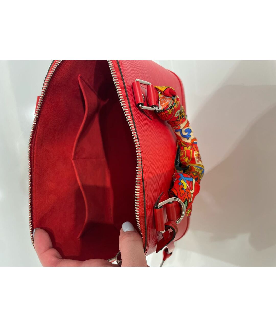 LOUIS VUITTON PRE-OWNED Красная кожаная сумка тоут, фото 6