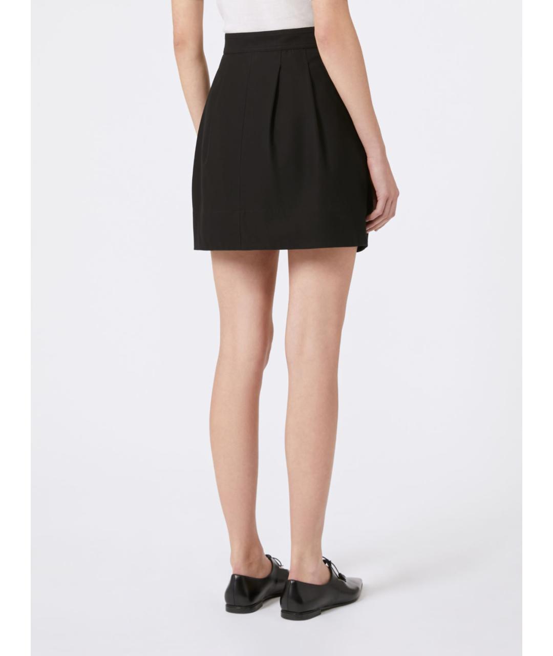 MAX MARA Черная хлопковая юбка мини, фото 4