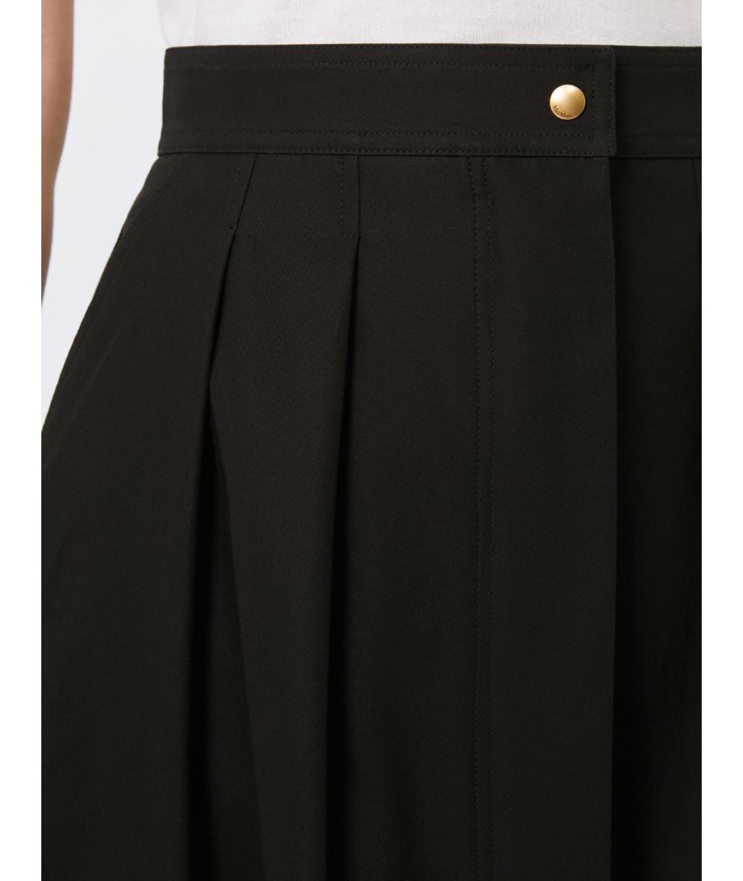 MAX MARA Черная хлопковая юбка мини, фото 2