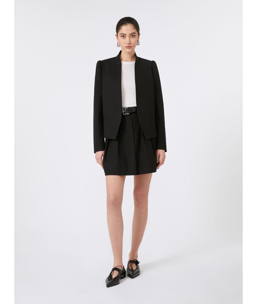 MAX MARA Черная хлопковая юбка мини, фото 3