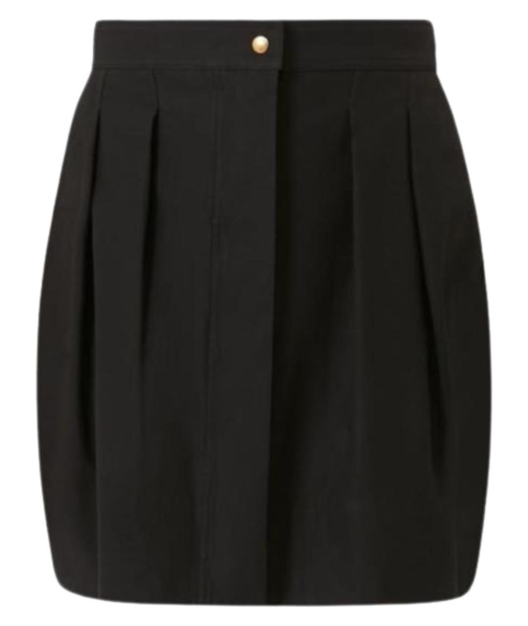 MAX MARA Черная хлопковая юбка мини, фото 1