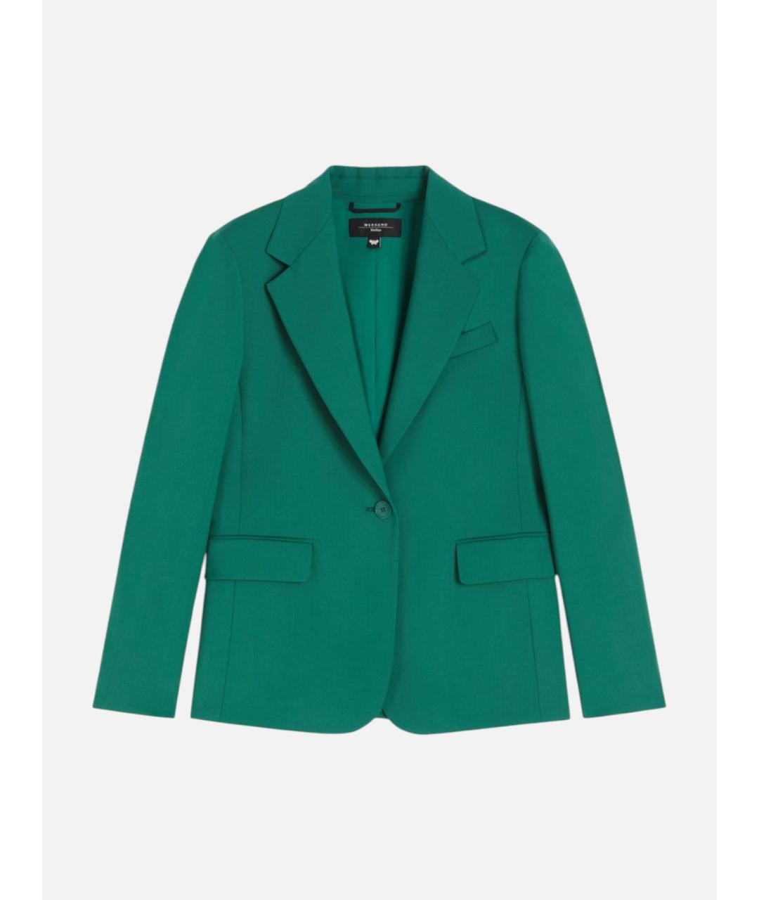 WEEKEND MAX MARA Зеленая шерстяная куртка, фото 5