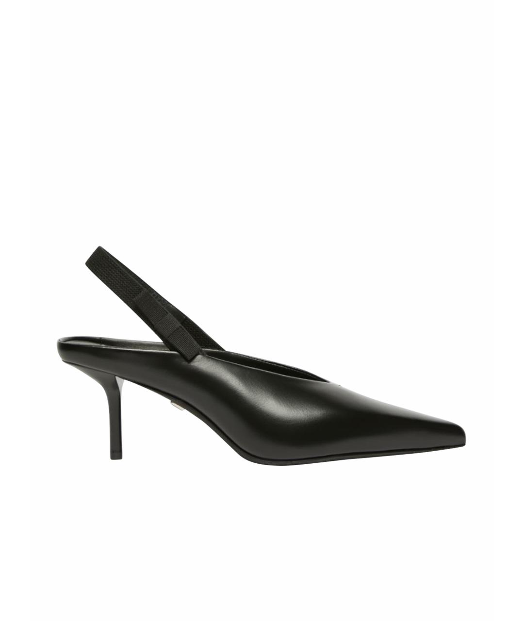 MAX MARA Черные кожаные сандалии, фото 1