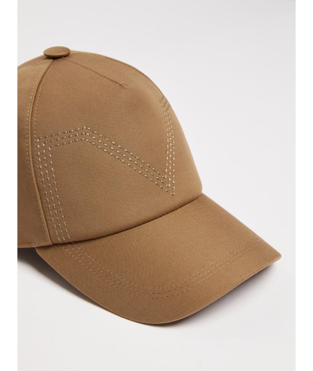 MAX MARA Бежевая хлопковая кепка, фото 3