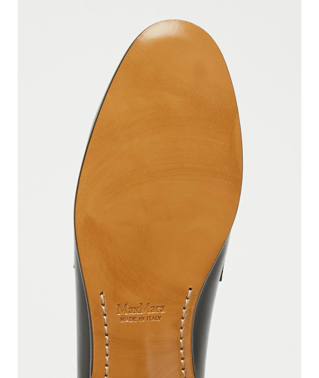 MAX MARA Черные кожаные лоферы, фото 5