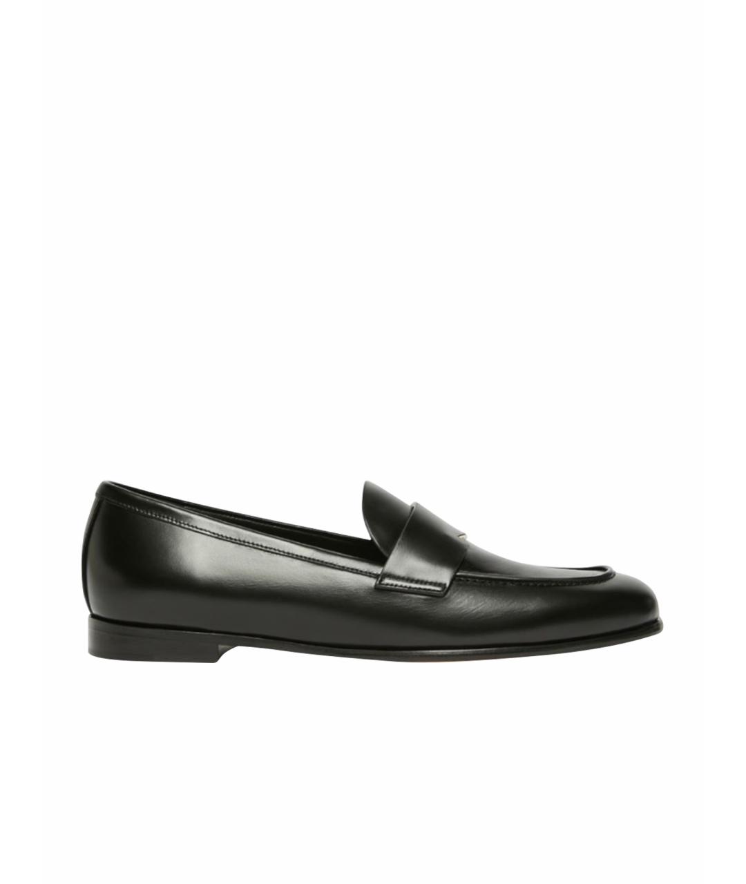 MAX MARA Черные кожаные лоферы, фото 1