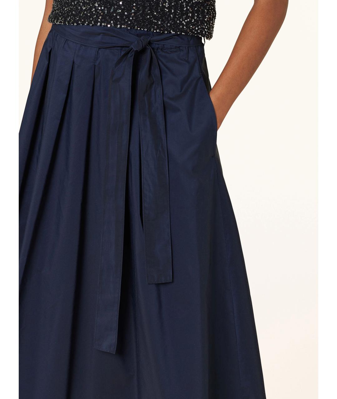 WEEKEND MAX MARA Темно-синяя полиэстеровая юбка миди, фото 3