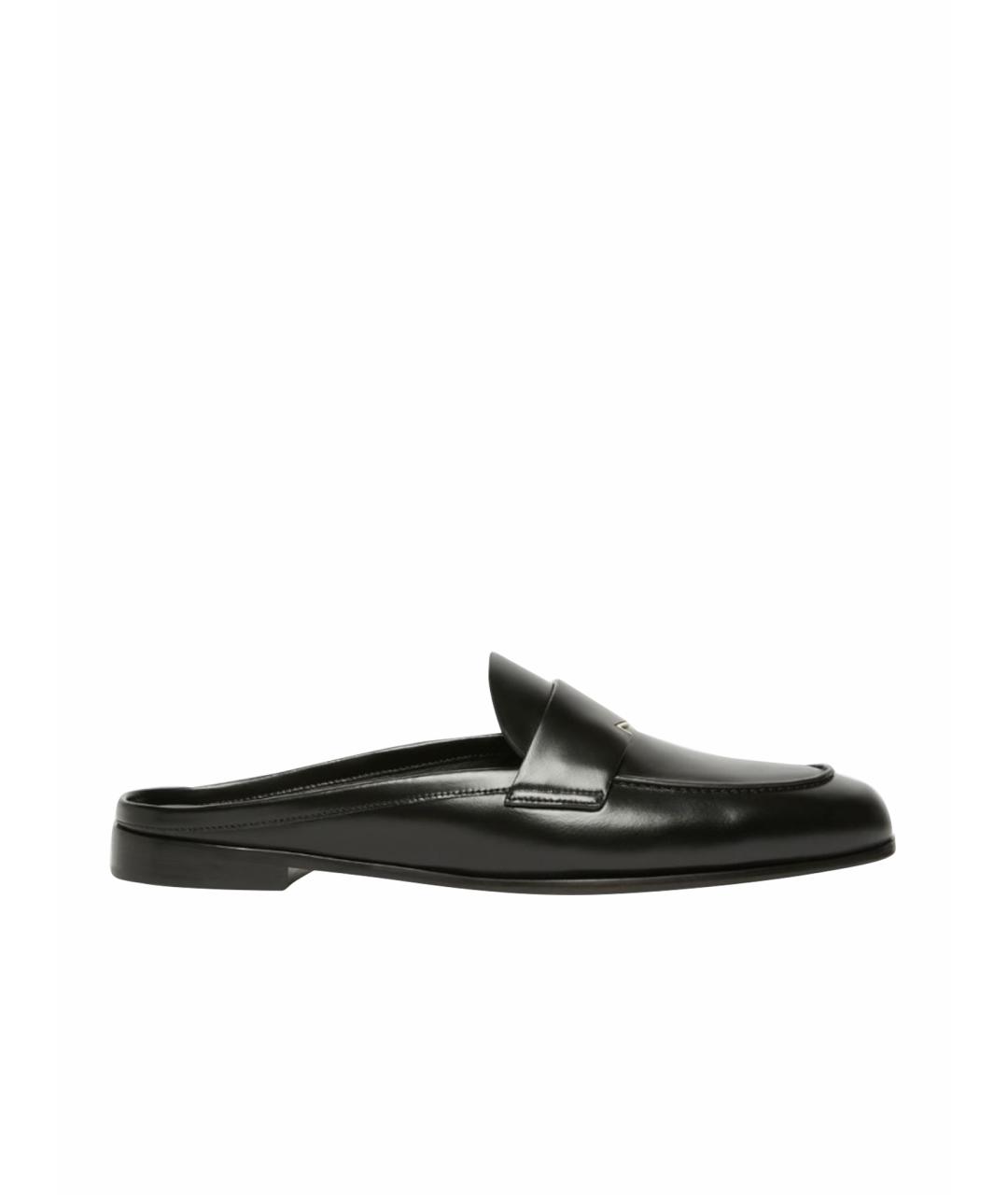 MAX MARA Черные кожаные лоферы, фото 1