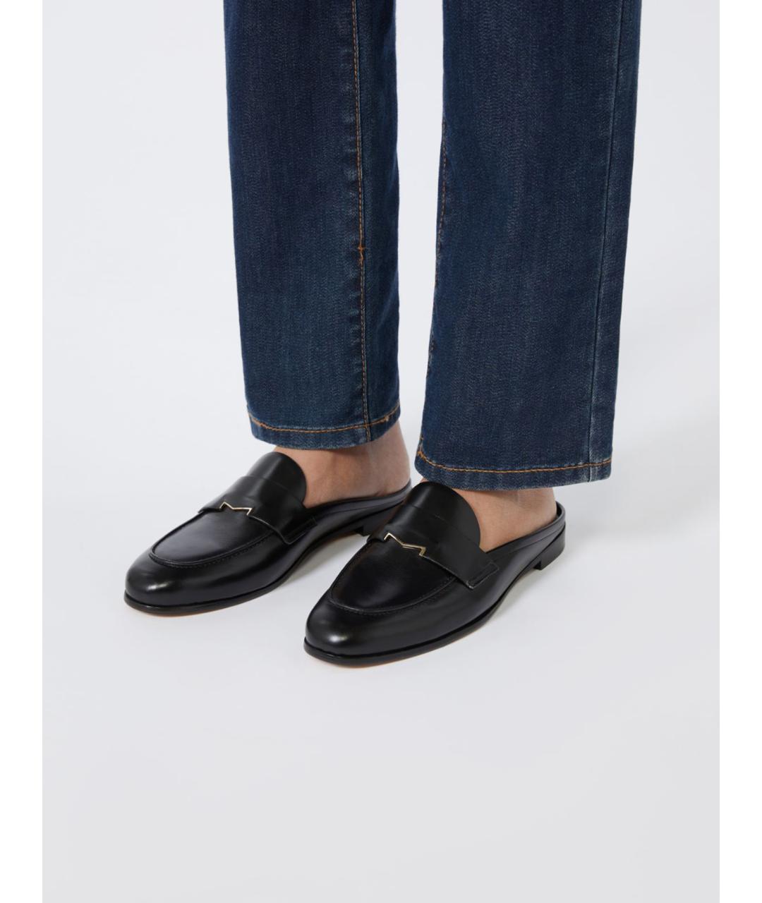 MAX MARA Черные кожаные лоферы, фото 2