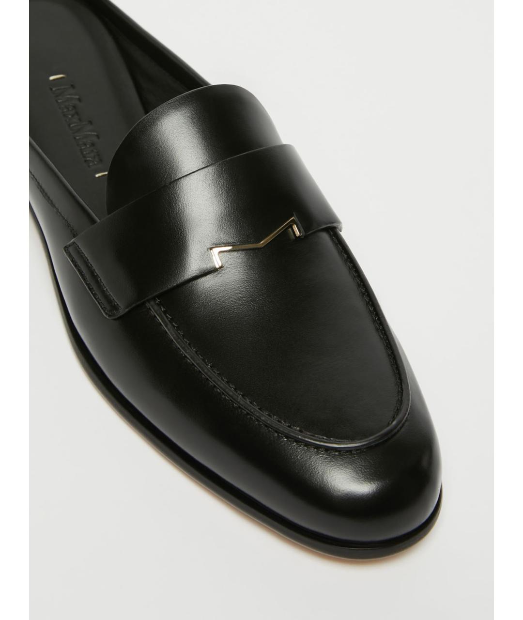 MAX MARA Черные кожаные лоферы, фото 3