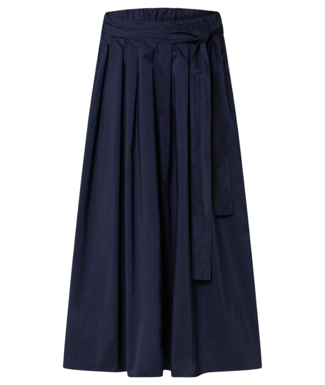 WEEKEND MAX MARA Темно-синяя полиэстеровая юбка миди, фото 1