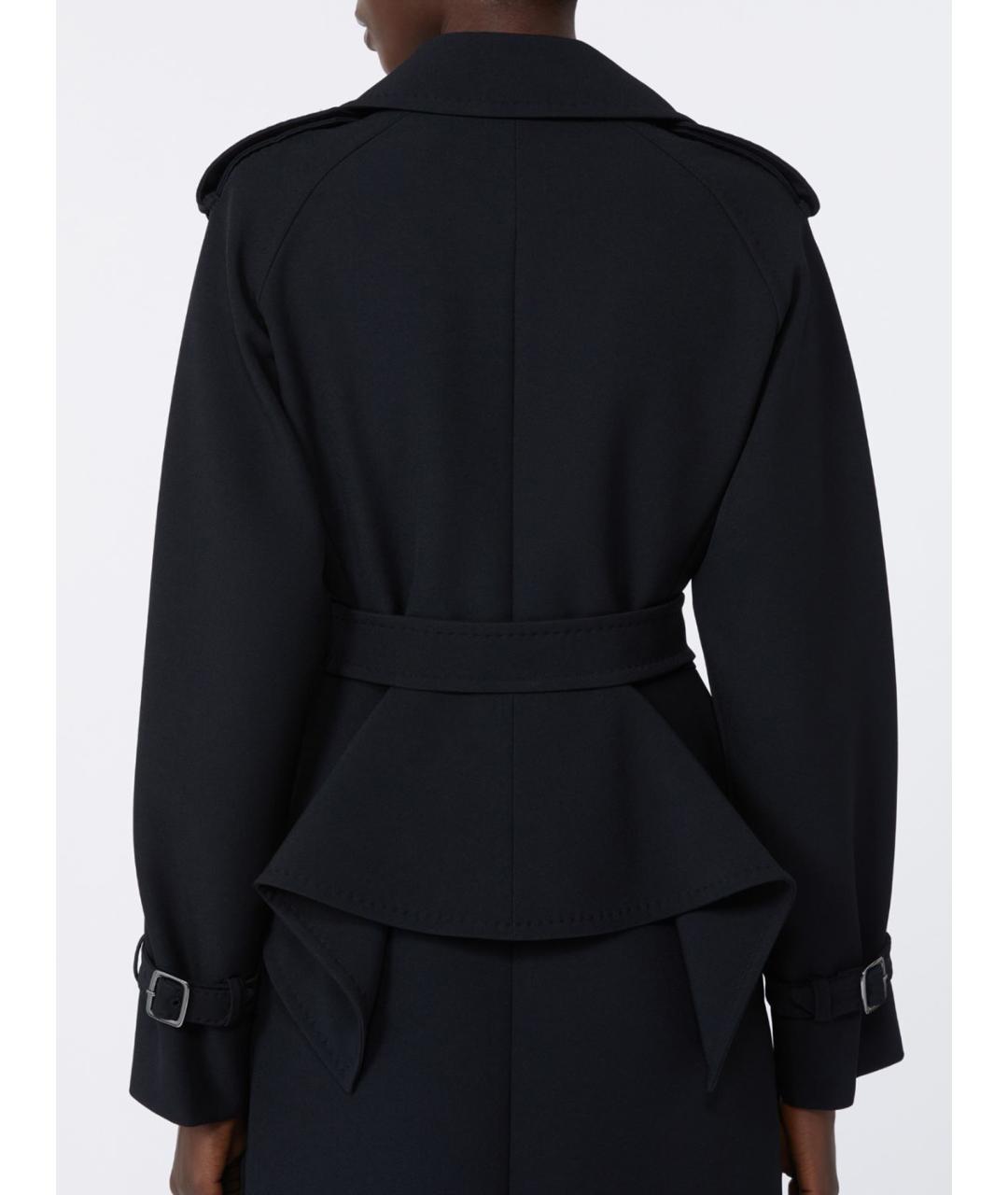 MAX MARA Черный полиэстеровый тренч/плащ, фото 3