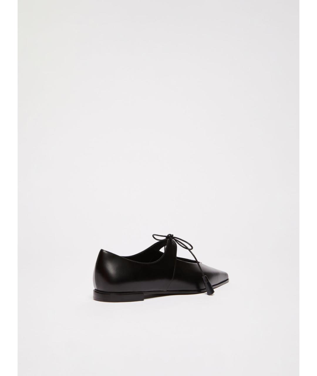MAX MARA Черные кожаные балетки, фото 3