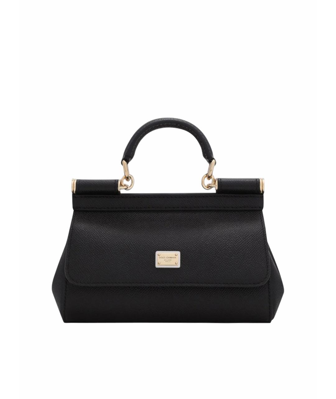 DOLCE&GABBANA Черная кожаная сумка тоут, фото 1