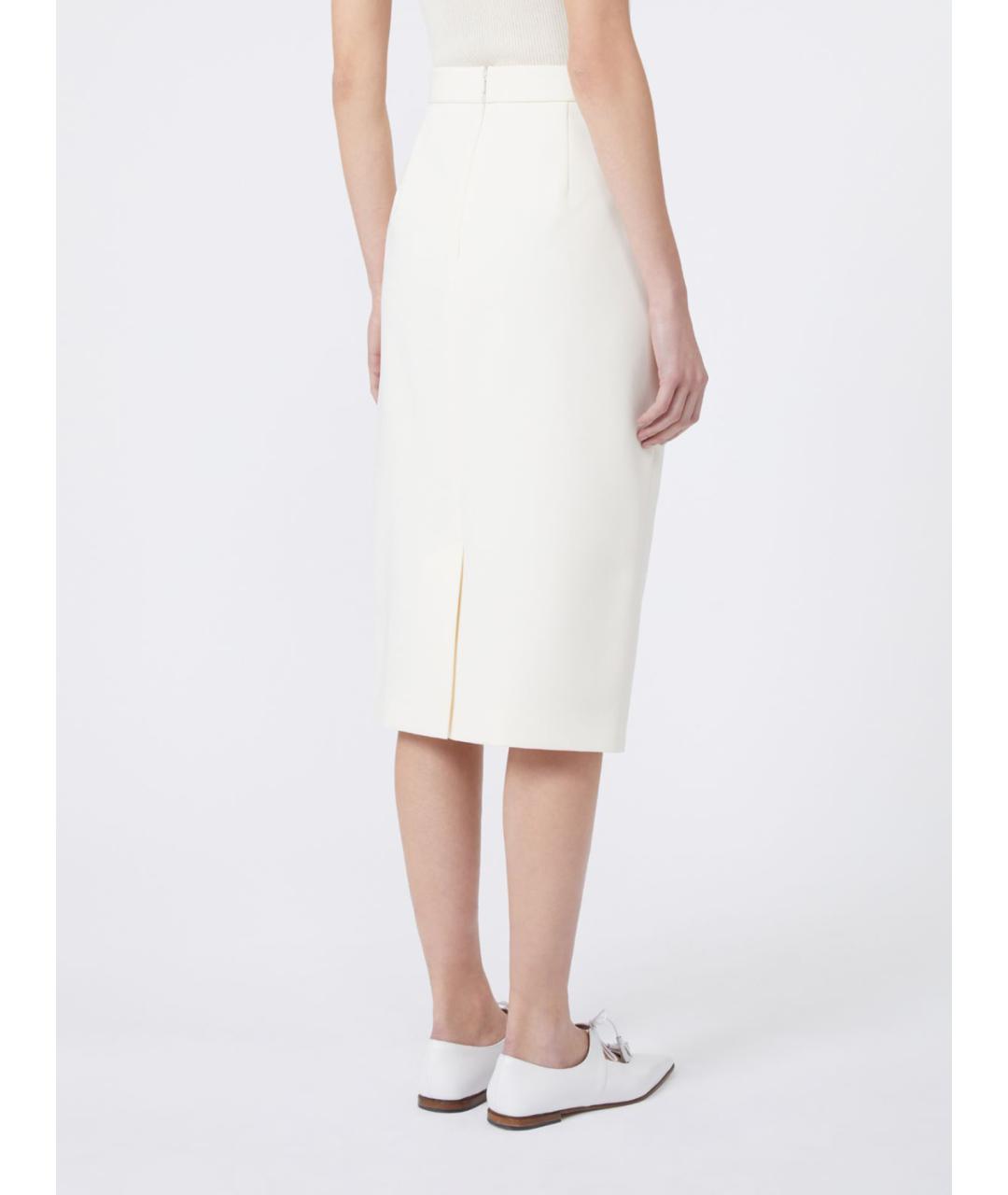 MAX MARA Белая полиэстеровая юбка миди, фото 3