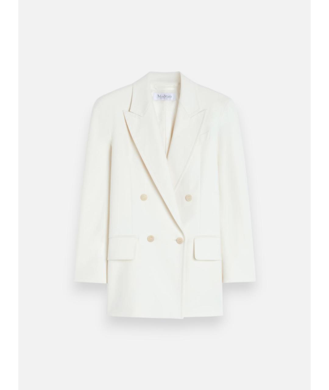 MAX MARA Белый хлопковый жакет/пиджак, фото 6