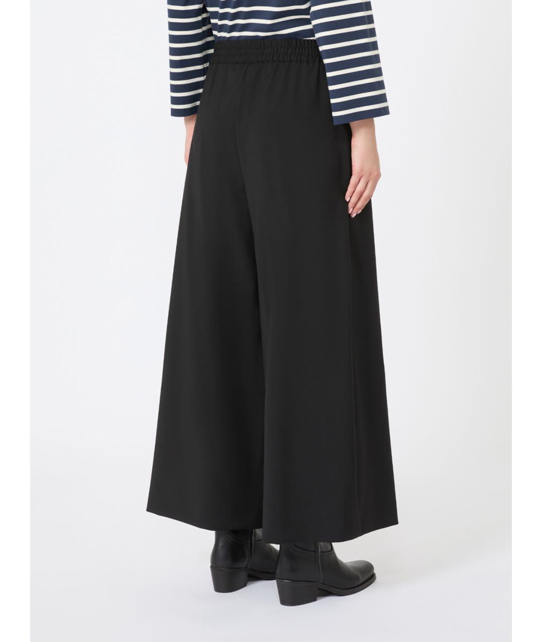 WEEKEND MAX MARA Черные шерстяные прямые брюки, фото 3
