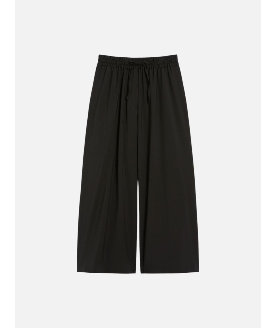 WEEKEND MAX MARA Черные шерстяные прямые брюки, фото 1