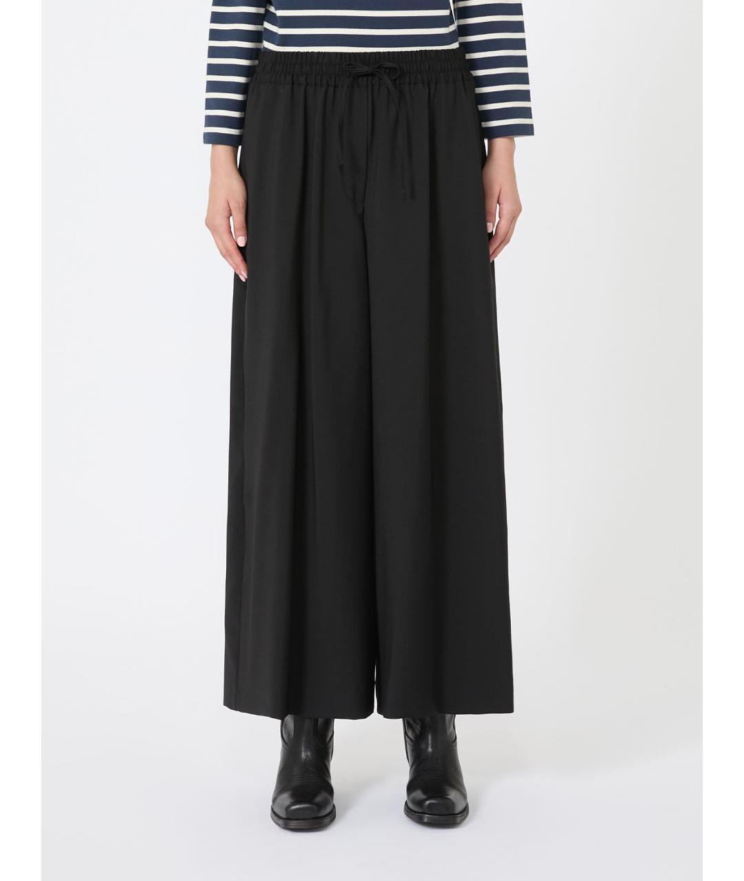 WEEKEND MAX MARA Черные шерстяные прямые брюки, фото 4