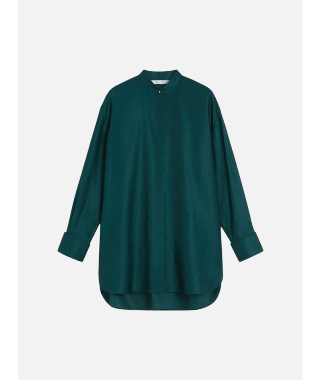 MAX MARA Зеленая атласная рубашка, фото 5