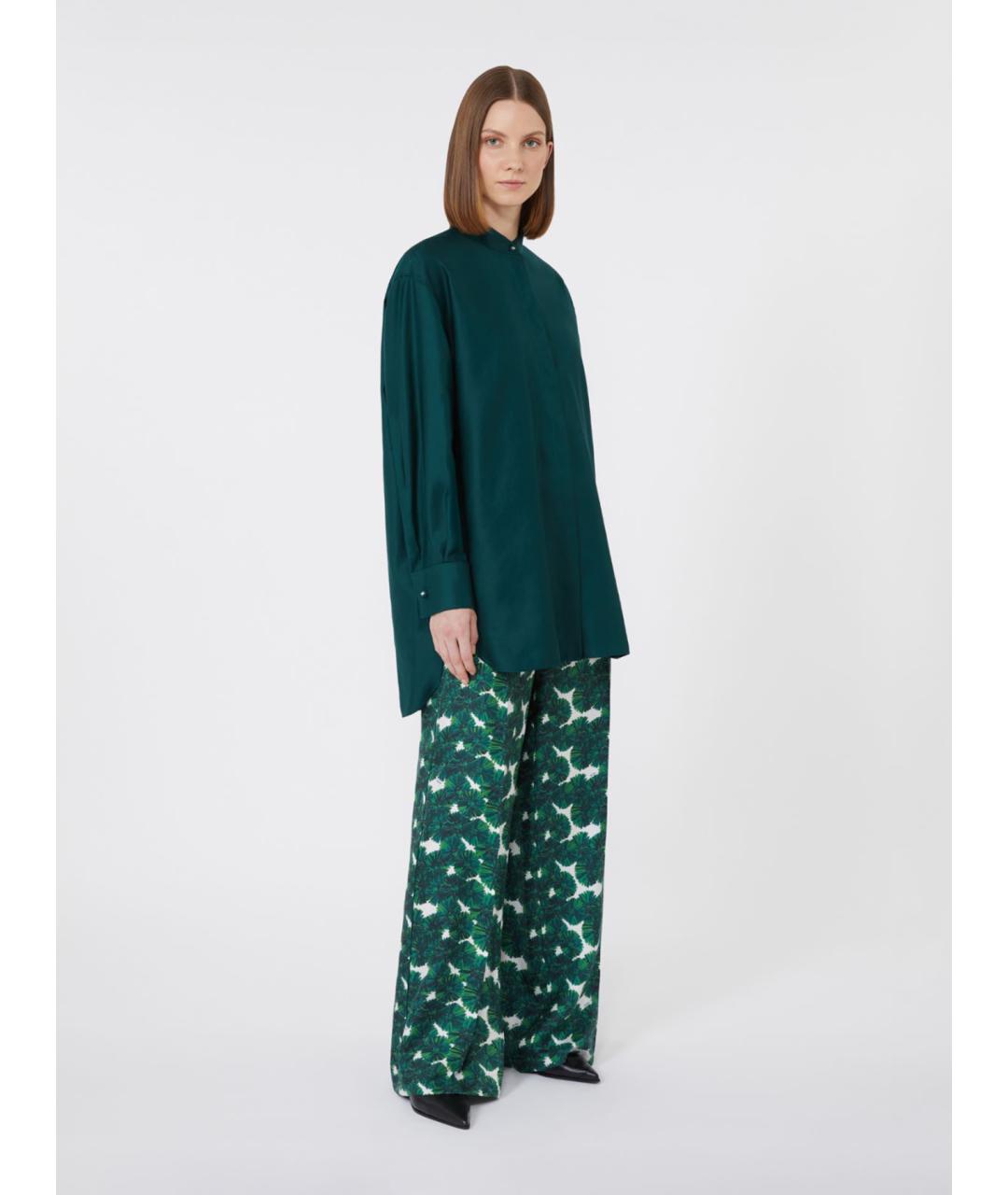 MAX MARA Зеленая атласная рубашка, фото 2